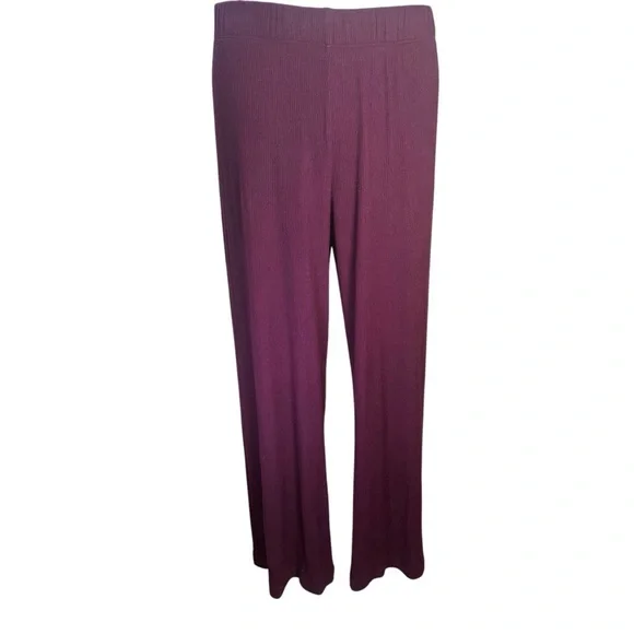 Ribbed Cozy Michael Lauren Lounge Pants wide leg size small - Picture 2 of 4